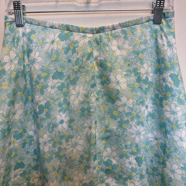 Tyler Boe Aqua Daisy Floral Midi Skirt Cottage Fairy Coastal Granddaughter‎ Sz 8 - Image 5