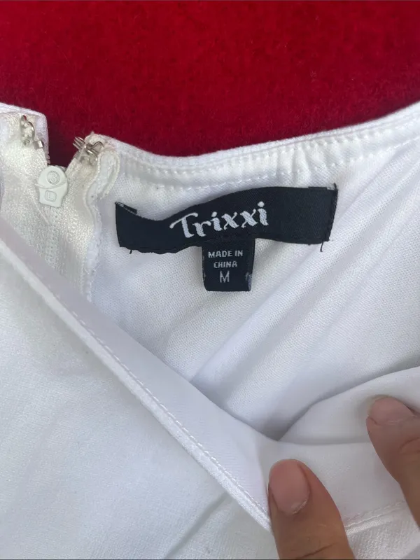 Trixxi White Puff Sleeve Casual Girls Dress - Image 2