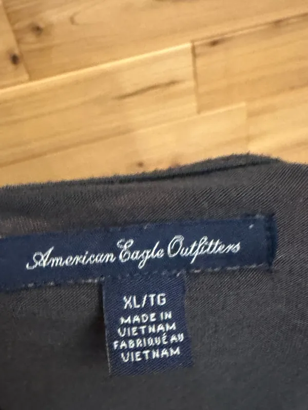 Y2K American Eagle XL Dark Gray Lace Ruffle Trim Cami Tank Top Girly Lightweight - Image 7