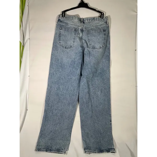 Universal Threads Denim Jeans Women 10R Medium Wash Distressed Patchwork‎ Baggy - Image 2