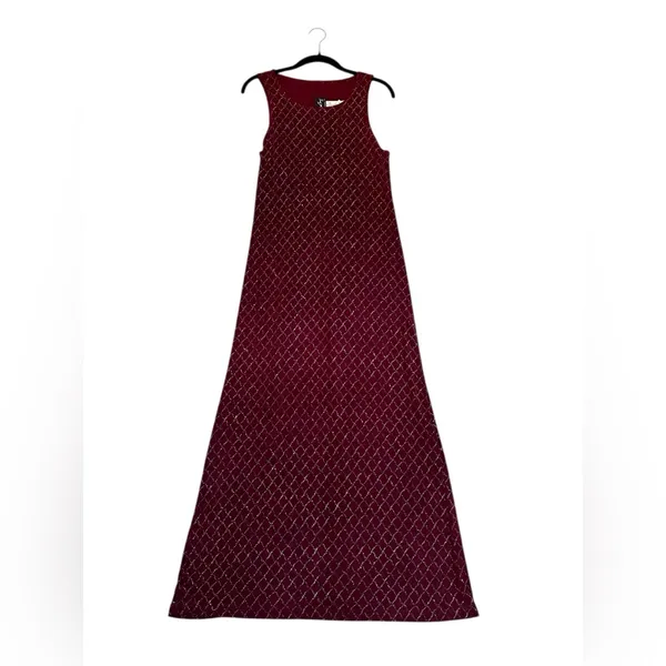 Vintage All That Jazz Glittery Maxi Dress Liquid Knit Whimsygoth Evening Party - Image 2