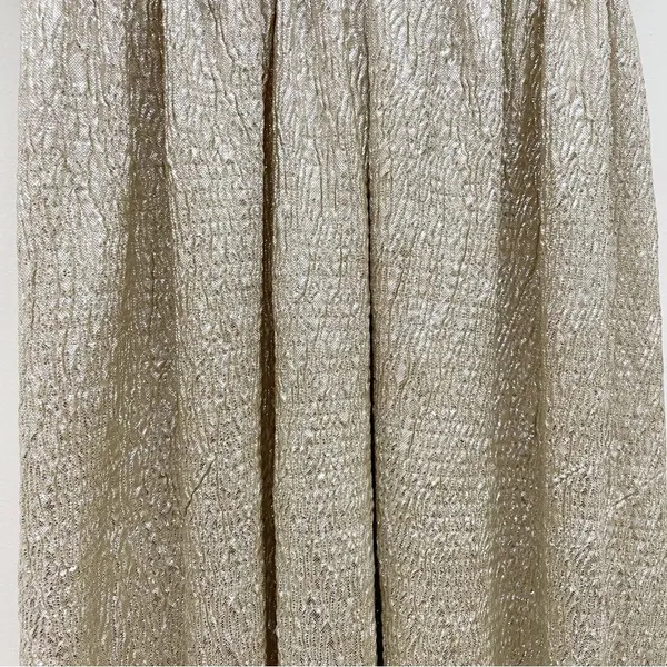 Lulus All that Shimmers is Gold Light Gold Maxi Plunging Neck Dress Size XS - Image 8