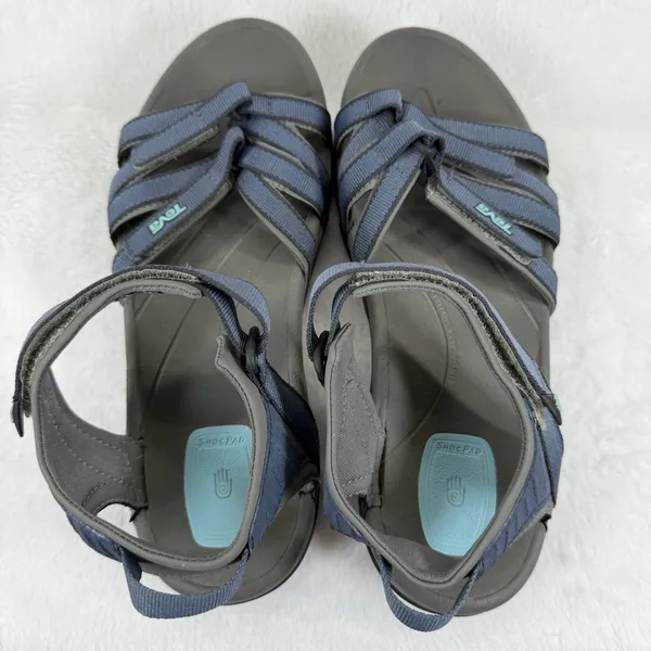 Womens Teva Hiking Sandals Blue Strappy Athletic Outdoor‎ Shoes Size 10 - Image 8