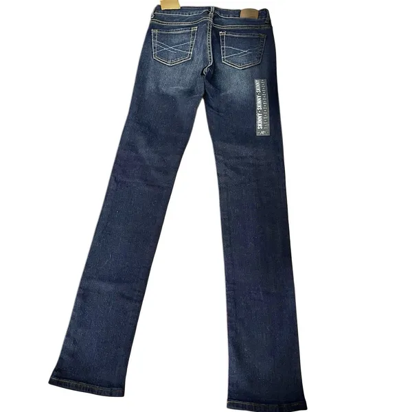 Aeropostale Womens Jeans Pants Size 00 Bayla Skinny Core Low Rise Dark Wash Y2k - Image 2