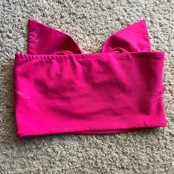 Zara Vibrant Pink Bow Bandeau Top - Image 4