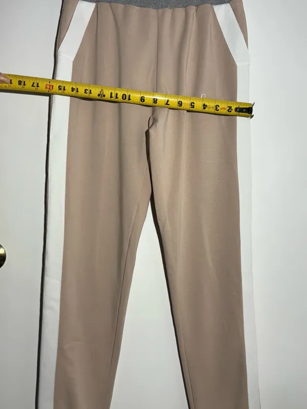 Beige & Cream Track Pants and Jacket Set Cotton - Image 4