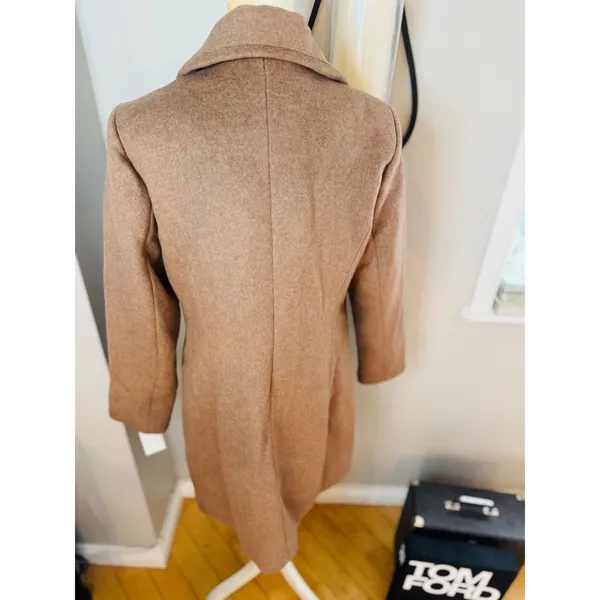 Cole Haan Signature Wide Lapel Wool Blend Coat,‎ Size 12 Camel Classic Chic NWT - Image 12