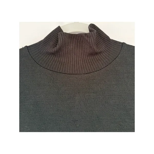 Rag and Bone Black Mock Neck Button Back Knit Sweater Long Sleeve Drop Shoulder - Image 3
