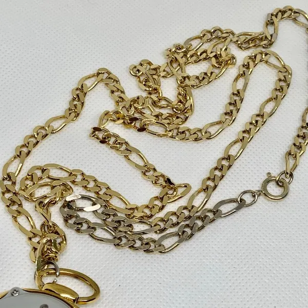 Reizen Talking Atomic pendant pocket Watch gold tone dial 37mm with chain works - Image 4