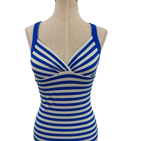 Boden Talamanca Striped Tankini Top Blue White‎ Twist Front UK 6 US 2 - Image 3