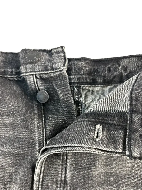 American Eagle Jorts Womens 18 Black Denim 90s Boyfriend Bermuda Raw Hem NWT - Image 6