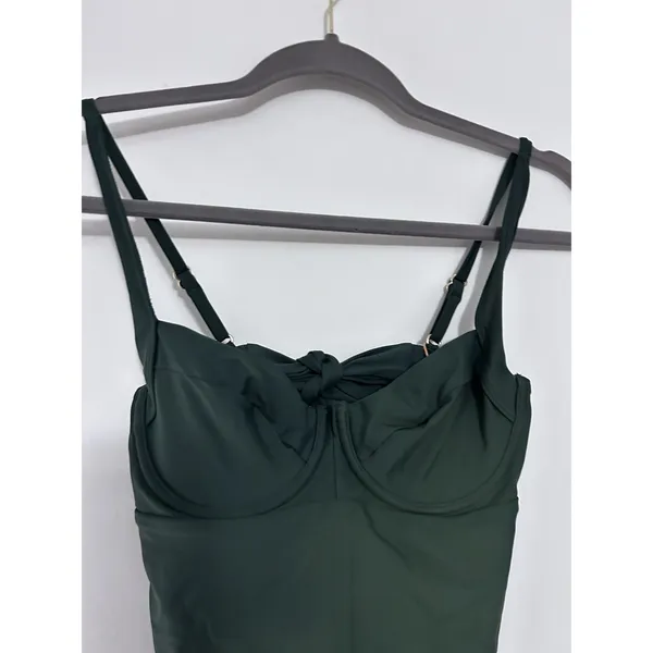 Net Quince Palm Green Italian Underwire One-Piece Swimsuit Size Small - Image 5