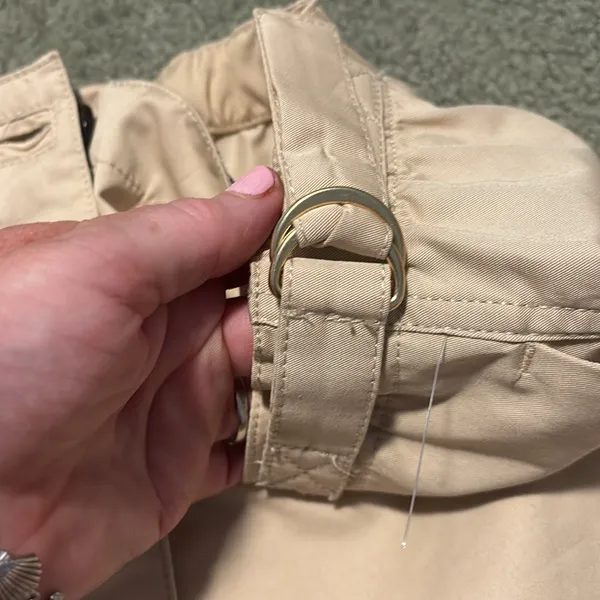Zara beige hi waist adjustable flat front Shorts - Image 12