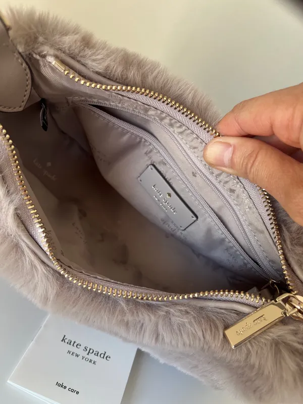Kate Spade Nova Faux Fur Small Crescent Shoulder Bag - Image 10