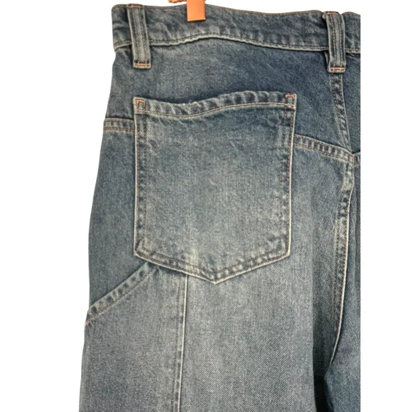 Free People Women's Tinsley Baggy High‎ Rise Jeans Hazey Blue Denim Size 31 Boho - Image 9