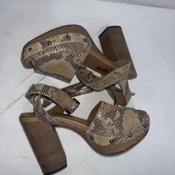 Free People Snakeskin Boho Hippie Festival Block Heel Platform Sandals Size 9 - Image 15