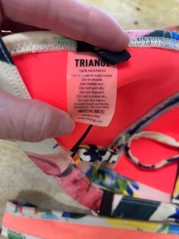 triangl swimwear Multicolor neoprene Floral Bikini size Small - Image 6