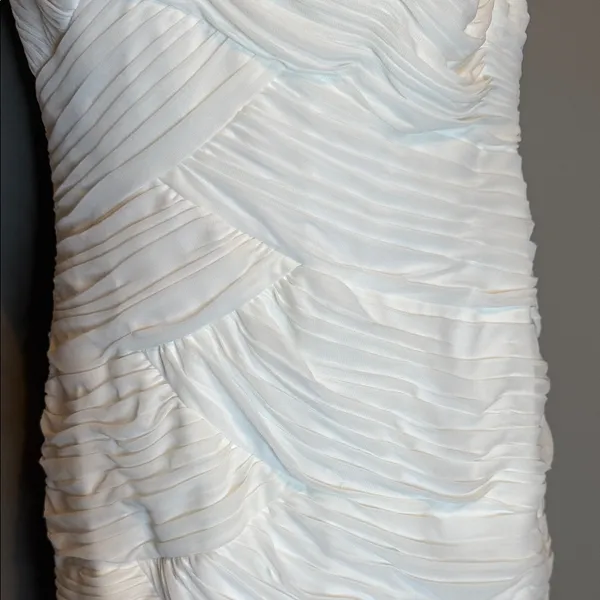 Adrianna Papell‎ White Embellished Mini Sheath Dress Bridal Holiday 8 Party - Image 6