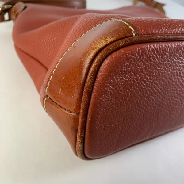 Dooney and Bourke Burnt Orange Pebbled Leather Crossbody Handbag Medium - Image 3
