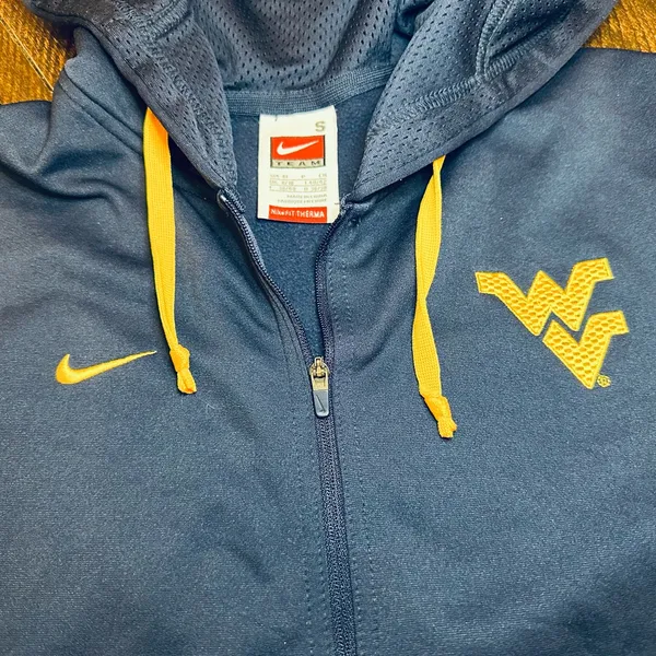 Nike West Virginia Mountaineers Hoodie Womens Therma Fit Full Zip WVU-Small - Image 2