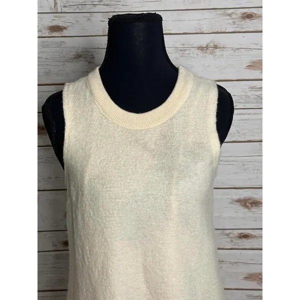 Anthropologie Knitted & Knotted cream wool sleeveless drop waist dress Small - Image 8