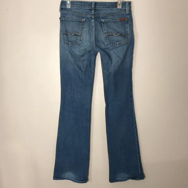 7 for all mankind medium wash bootcut jeans size 27 - Image 7