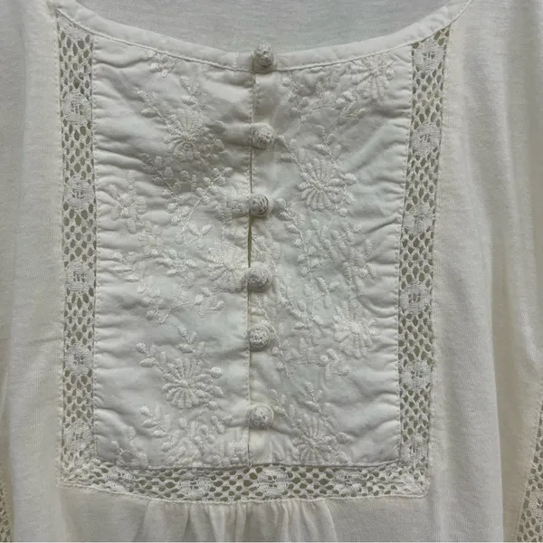 American Eagle outfitters boho crochet oversized eyelet blouse size large - Image 3