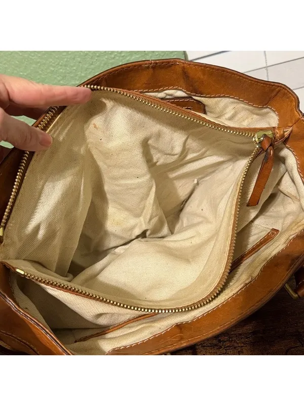 Vintage Michael Kors Leather Saddlebag Bag Purse weekend luggage vacation travel - Image 13