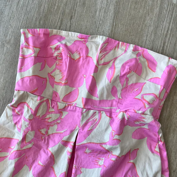 Womens New York & Company Pink Floral Strapless Dress - 12 - Image 2