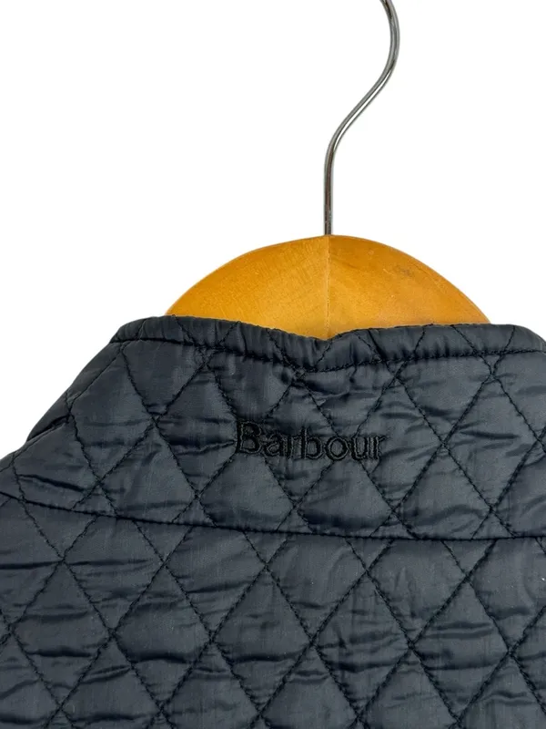 Barbour Navy Quilted Gilet Vest Size 14 Flyweight Diamond Quilt Tailored Class - Image 15