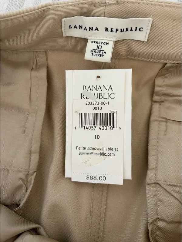 Banana Republic Cotton Straight Leg Trousers Chino Neutral Size 10 - Image 4