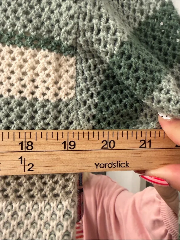 Cotton Emporium Sage & Cream Striped Open-Weave Cropped Sweater - Image 4