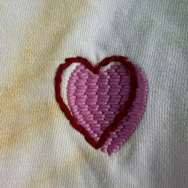 Roller Rabbit S Small Tie Dye Heart Love Hoodie Sweatshirt‎ Embroidered USA Made - Image 3