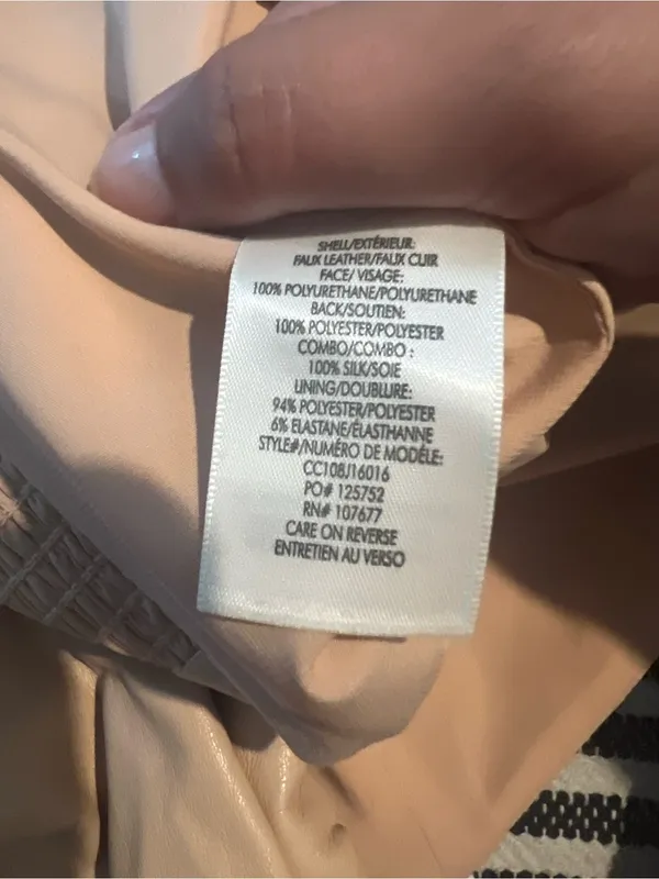 Alice + Olivia Faux Leather Puff-Sleeve Crop Top in Beige - Image 10