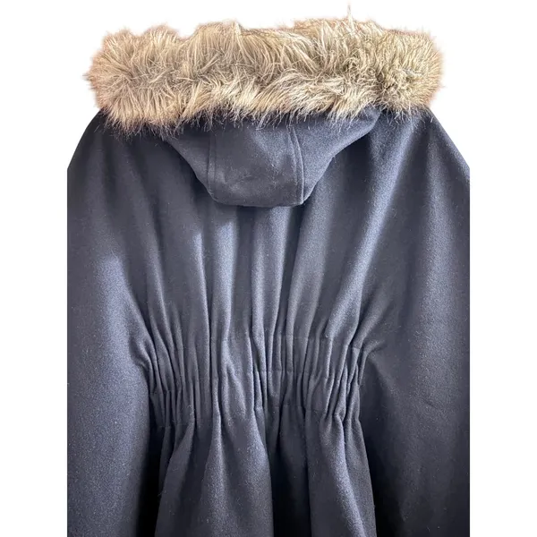 Moda International Hooded Wool Blendd Cape Coat Poncho - Image 6