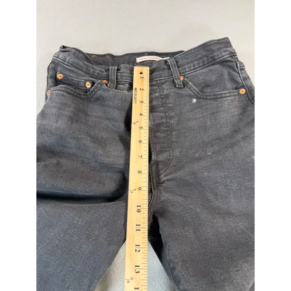 Levis Ribcage Straight Ankle Jeans Womens 28 Faded Black High Rise Button Fly - Image 8