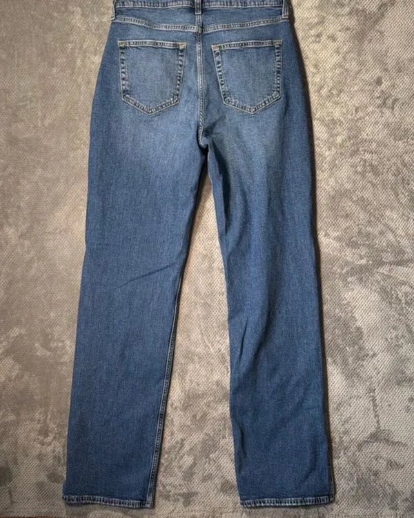 GAP ’90s Loose High Rise Jeans 10/30 Tall Medium Wash Straight Leg Side Slit Hem - Image 5