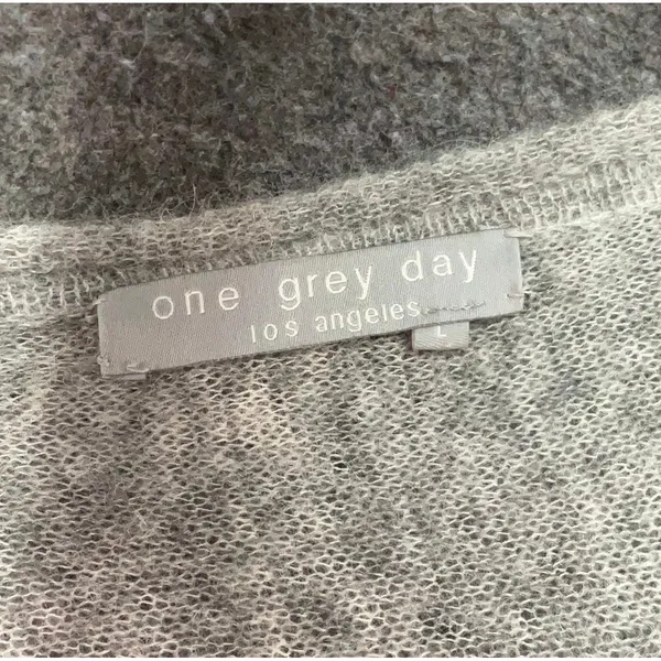 One Grey Day Alpaca Merino Wool Blend Back Cutout Sweater Gray Size L - Image 5