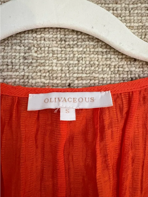 Olivaceous Mini Orange Dress - Image 7