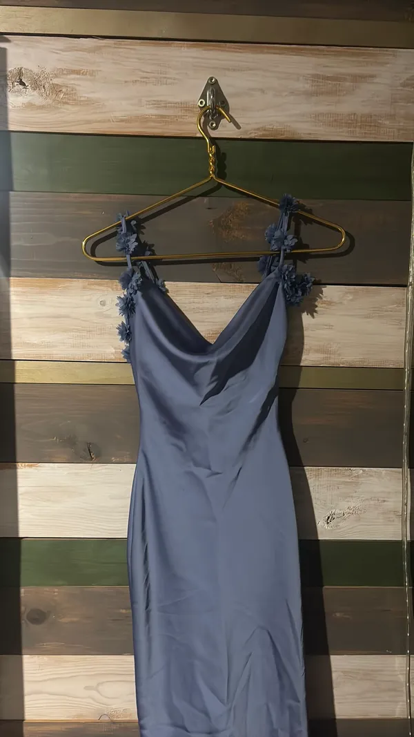 altard state scarlett satin maxi dress light blue - Image 5