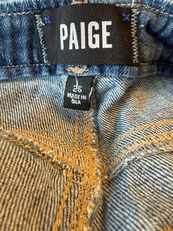 Paige Milo Crop Flare Jeans Womens Size 25 Medium Wash High-Rise Stretch Denim - Image 4