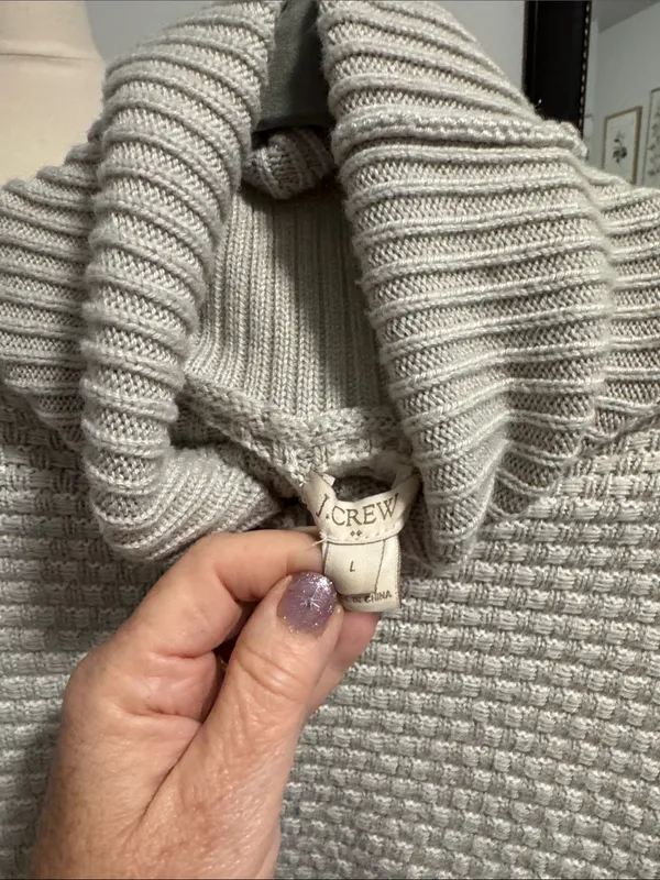 J.Crew Neutral Ribbed Turtleneck Sweater - Cream - Image 2
