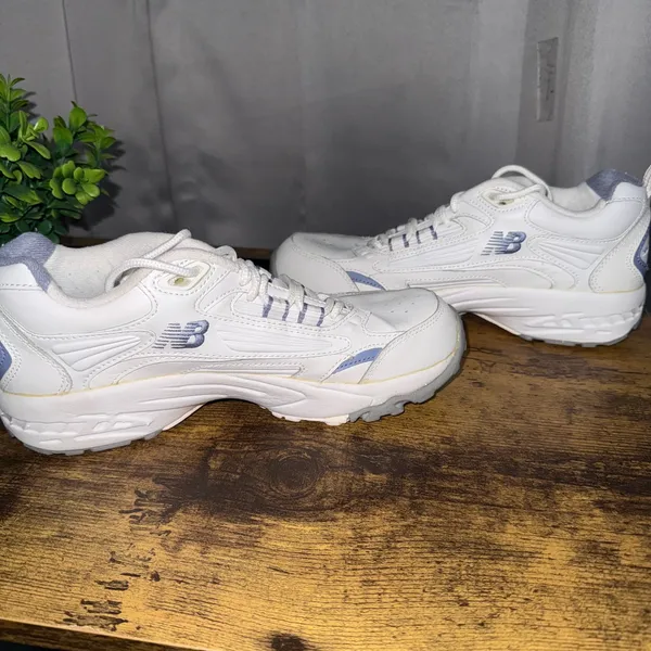 New Balance WX608v5 White Blue Womens 7.5 Cross Training Sneakers Dad Shoes - Image 8