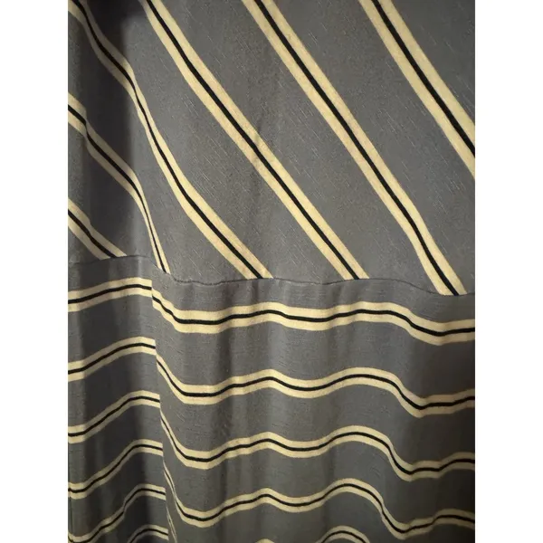 J. Jill‎ Women's Size L Blue Black and White Striped Maxi Dress Short Sleeve - Image 7