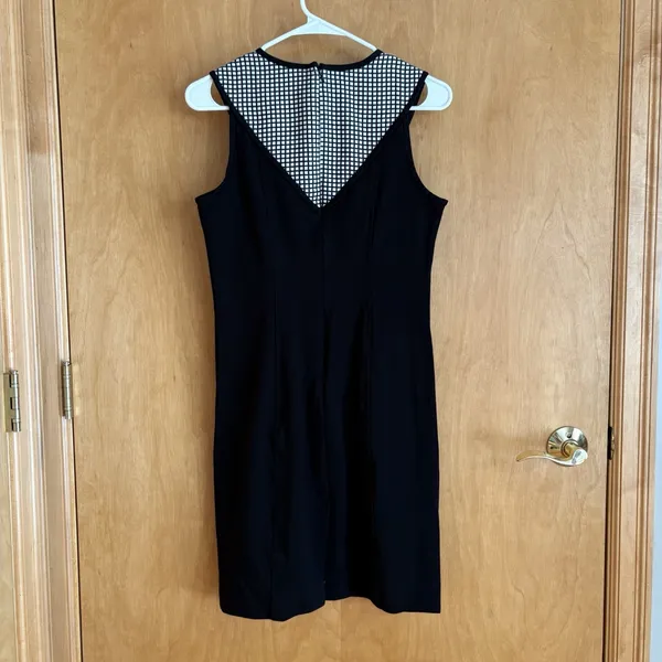 YOANNA BARASCHI‎ USA Size 6 Stetch PONTE Windowpane Colorblock Sleeveless Dress - Image 5