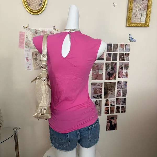 Ralph Lauren Sport Pink Ruffled Sleeveless Top Size Small - Image 3