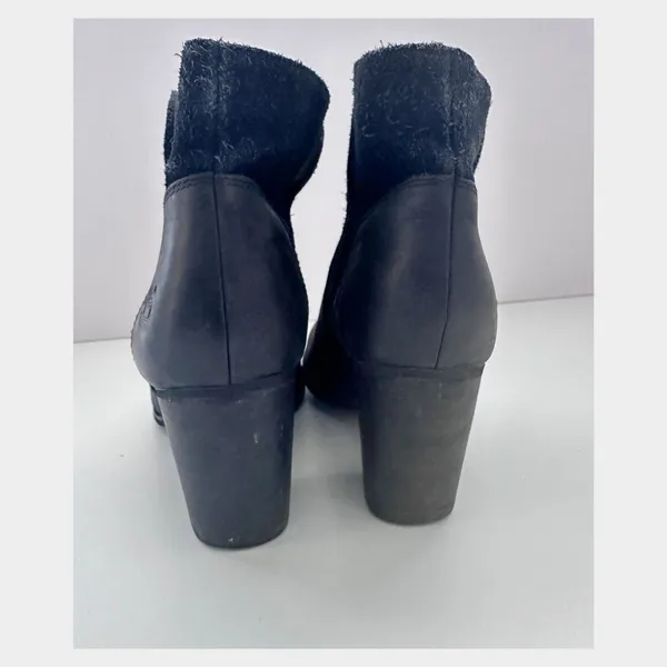 Timberland Rudston Black Leather & Suede‎ Block Heel Ankle Boots Size 9 - Image 7