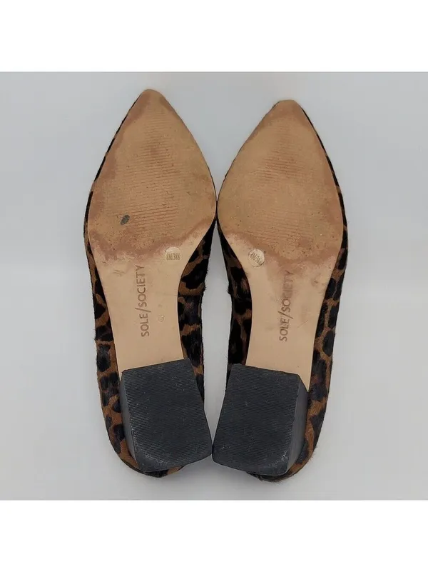 Sole Society Marty Leopard Animal Print Loafers Heel Pointed Vamp Shoes Size 8M - Image 9