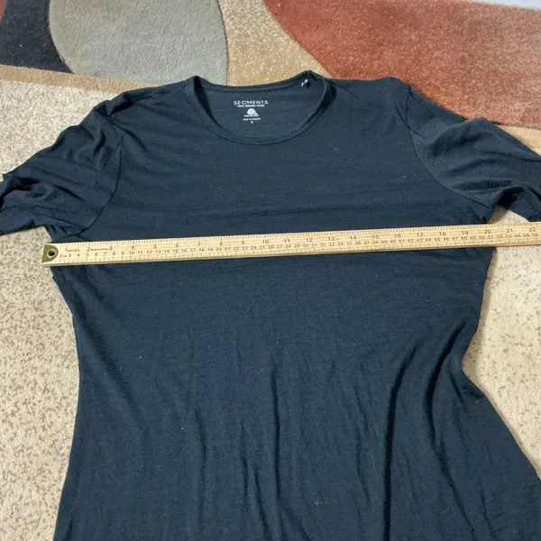 Segments Merino Wool Long Sleeve Top Womens Large Black Base Layer Hiking Active - Image 4