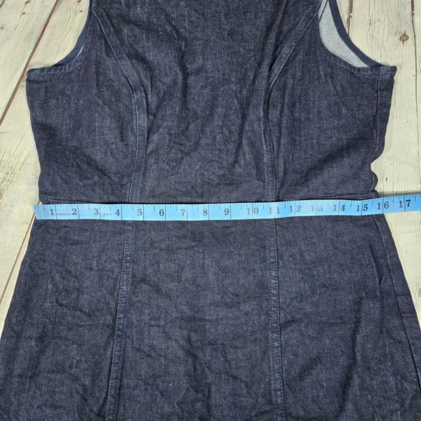 J. Crew Denim Sleeveless Sheath‎ Dress Dark Wash Indigo AK226 Size 10 - Image 9